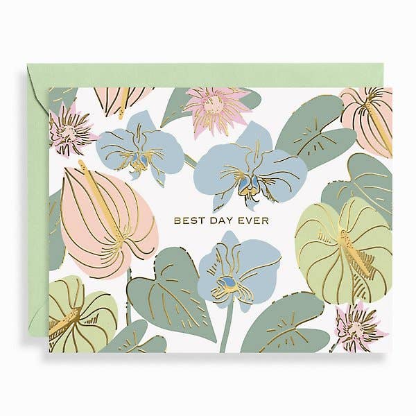 Best Day Ever Pastel Floral Wedding Card for wholesale by Paper Source Wholesale
