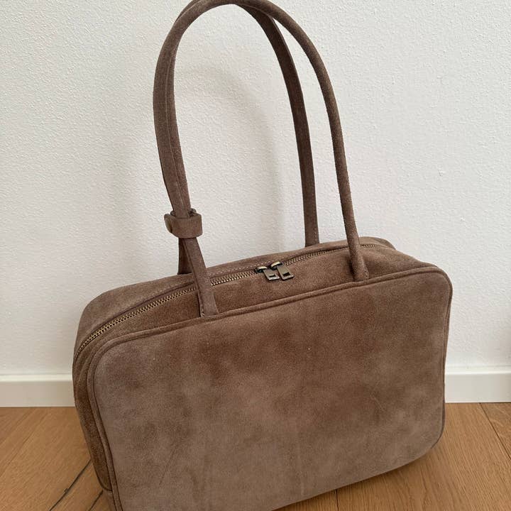 Zhade - Wholesale Top Handle Bag - Women's - CLARA BIG - genuine suede leather shoulder bag made in Italy5