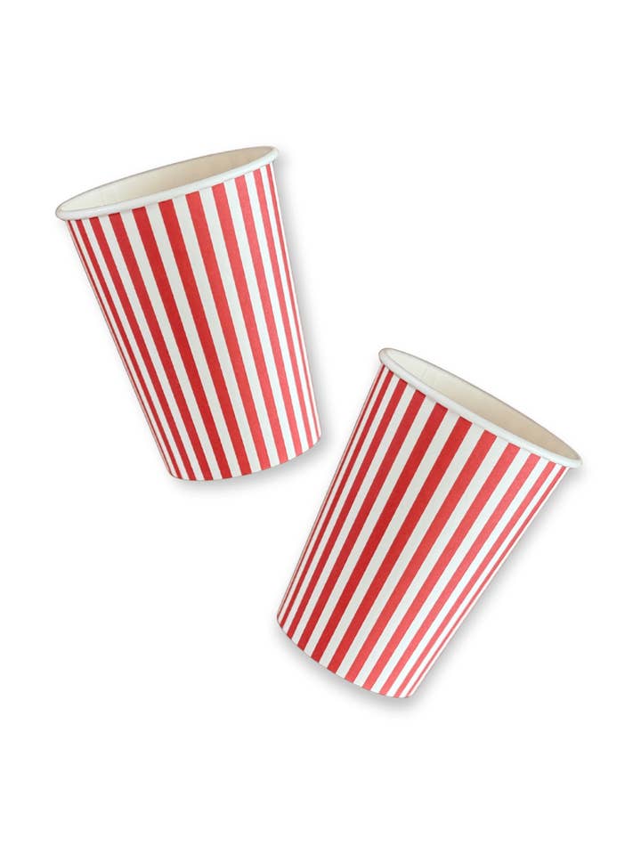 Rood-witte snoepstreep papieren bekers (12 stuks) voor wholesale door Josi James