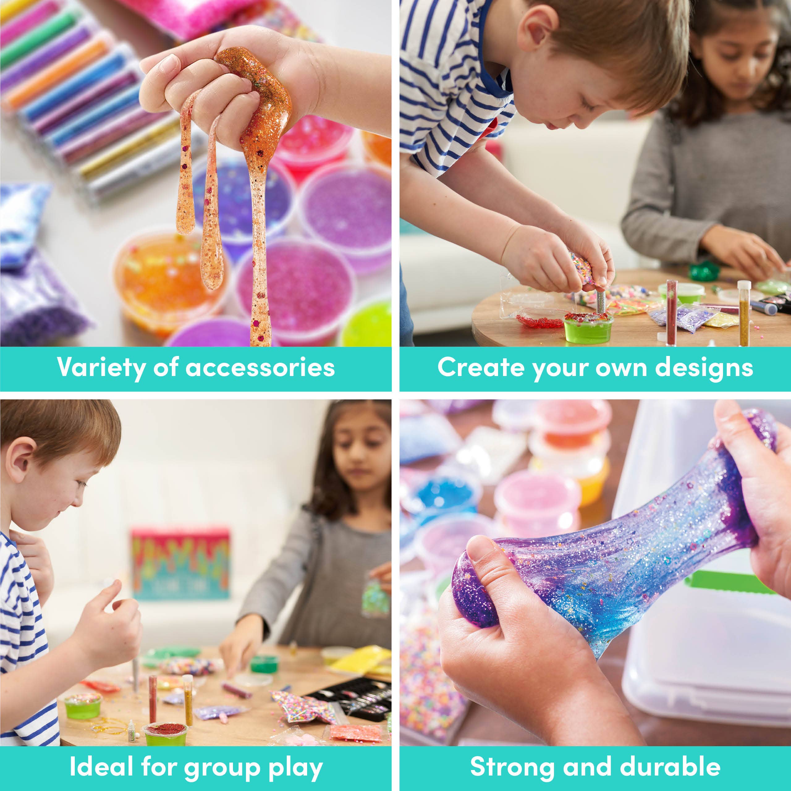 The Twiddlers - Vente Kit de bricolage - Kit de fabrication de slime 100 pièces - Perles cristal et paillettes6