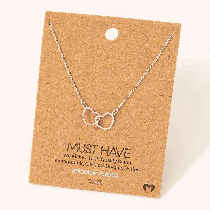 Fame Accessories - Wholesale Pendant/Charm Necklace - Heart Link Charm Necklace