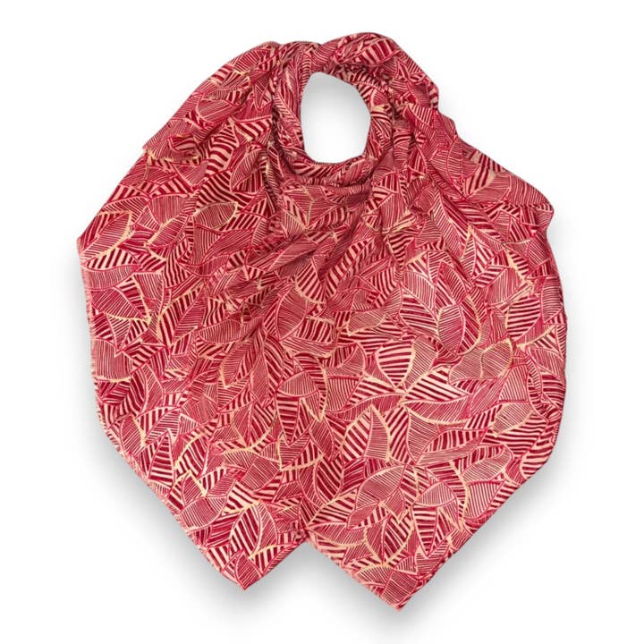 Lili Scarves (US Duty Free) – Engroshandel Tørklæde - Dame – Sommerhalstørklæde med monokromt bladprint2