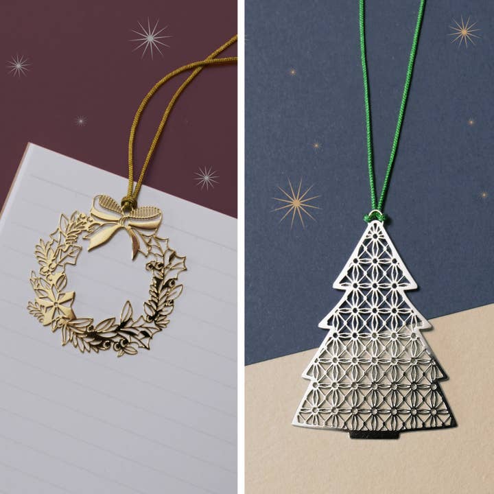 Set de 12 marcapáginas metálicos - Navidad para venta al por mayor de tout simplement