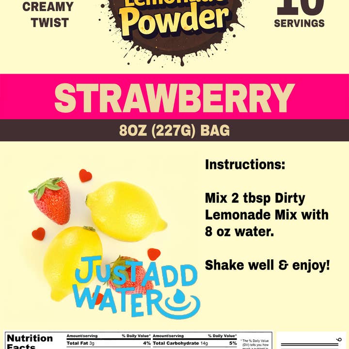 Dirty Soda Powder - Wholesale Powdered health drink - Strawberry Dirty Lemonade Powder - Just Add Water2