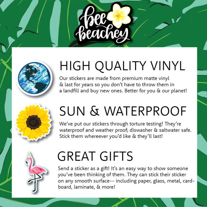 Bee Beachey Designs - Wholesale Sticker - Light Pink Plumeria Sticker