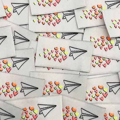 Woven Label to Sew: Love is In the Air - FLUO for wholesale by L’Étiquette Home Couture