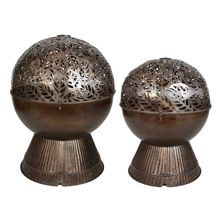 Set of 2 Leaf Cutout Globes for wholesale by Fieldstone Home