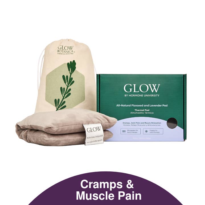 Glow by Hormone University - Wholesale Hot/Cold Compress - All-Natural Flaxseed and Lavender Pad -Microwavable Heat Pad