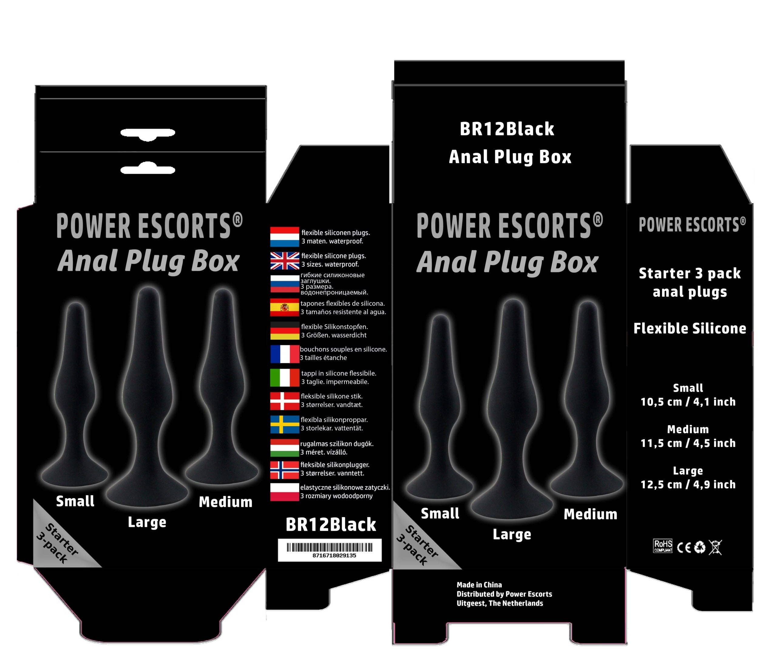 Kinky Pleasure - Vente Sex toys - Power Escorts - BR12 - Plug Anal en Silicone - Ensemble de 3 - Ventouse Puissante10