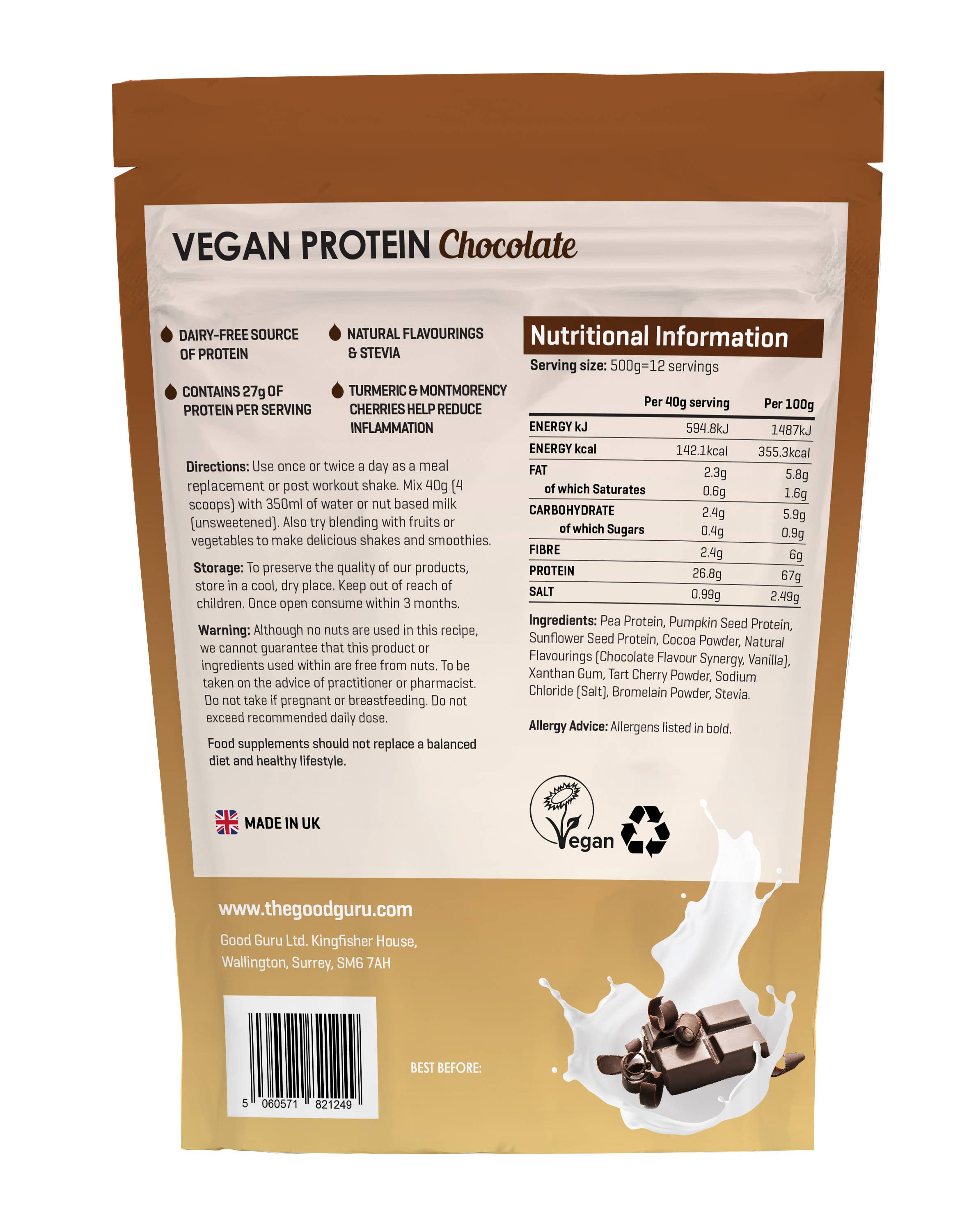 The Good Guru – wholesale Protein/superfood powder – Vegan Protein Powder Chocolate1