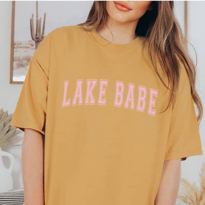 P E T I T R U E - Wholesale Screen Printed T-Shirt - Women's - Lake Graphic Tee Summer Clothing Lake Babe1