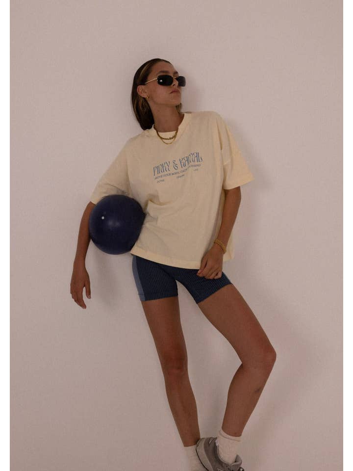 Pinky & Kamal - Wholesale Screen Printed T-Shirt - Women's - Pinky & Kamal Logo T-Shirt - Cream
