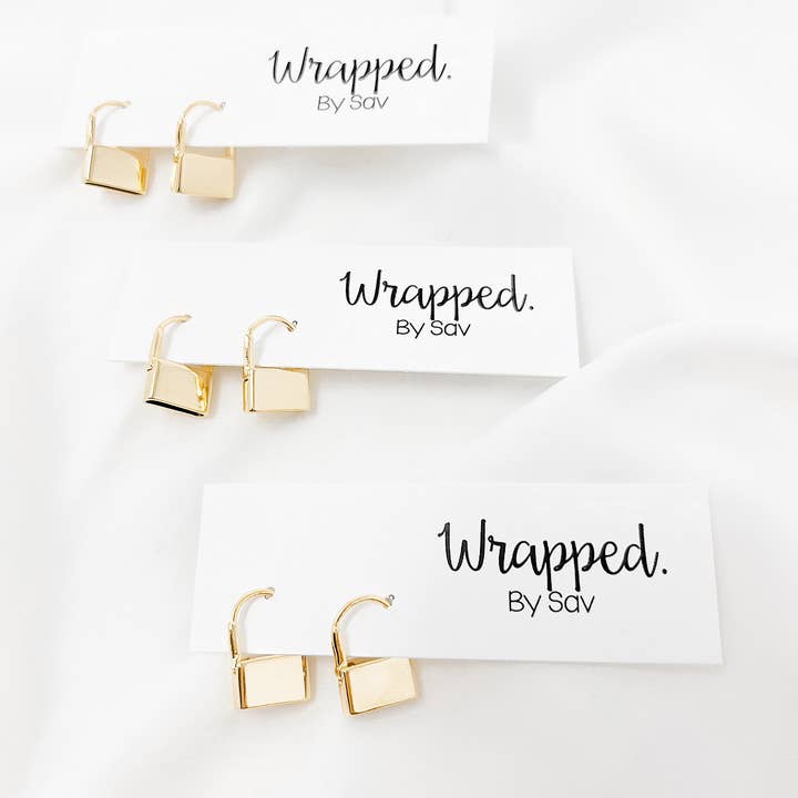 Padlock Earrings for wholesale by Wrapped. By Sav