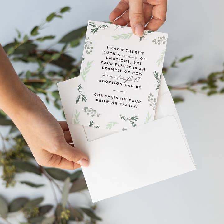 Joy Paper Co. – Engroshandel Babykort – Voksende familie adoptionskort1