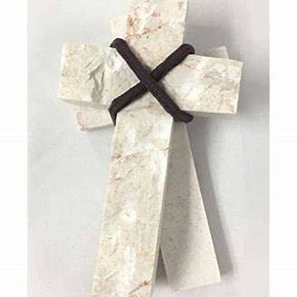 Holy Land Wood and Stone - Wholesale Wall Cross - Jerusalem Stone Comfort Cross - Bereavement