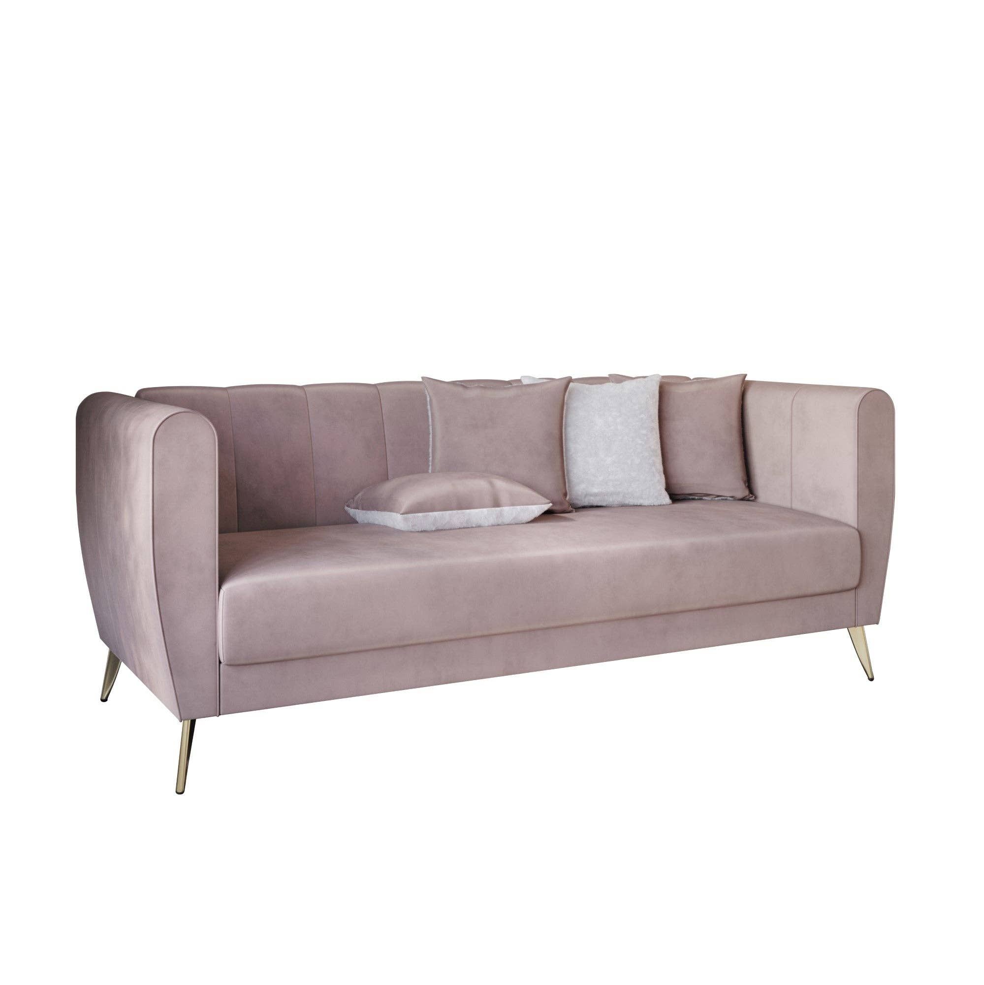 Home Design - Wholesale Sofa - Scarlett Velvet Flared Arm 3-Seater Sofa with 4 Throw Pillow17