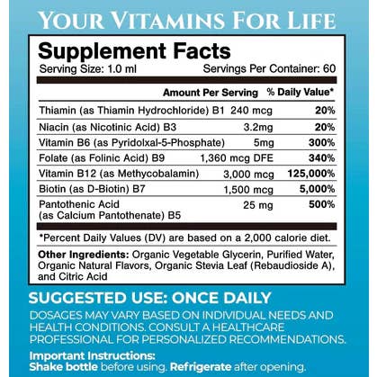 Tropical Oasis - Wholesale Oral Supplement/Vitamin - Organic Vitamin B Complex Liquid Drops2