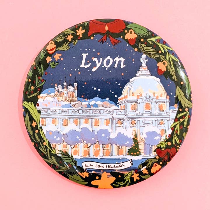 Christmas Magnet Hotel Dieu Crown for wholesale by EMILIE ETTORI ILLUSTRATION