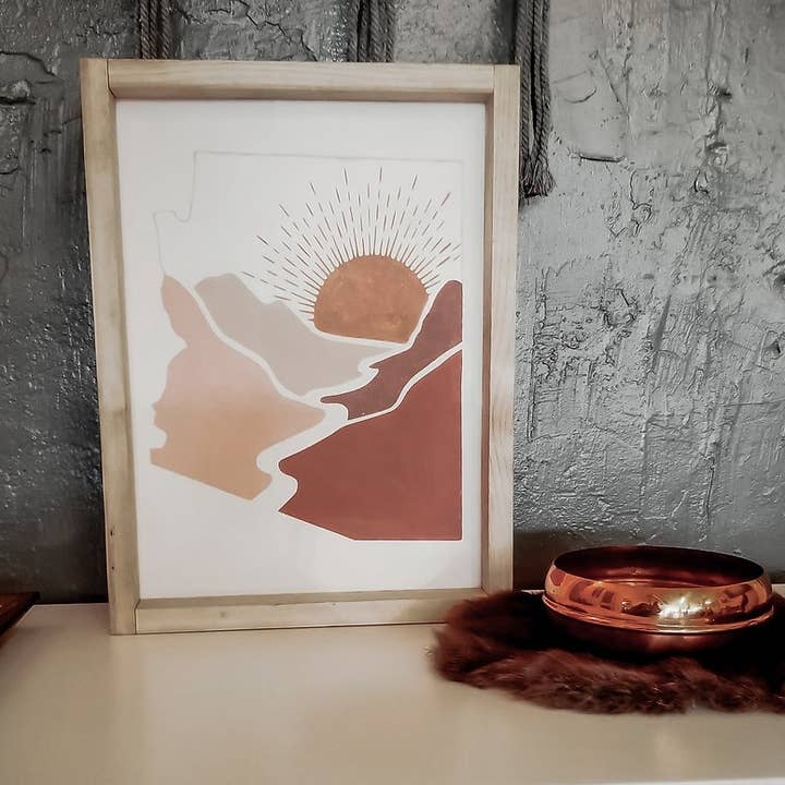 Letrero de madera del paisaje del atardecer para venta al por mayor de Emroseave