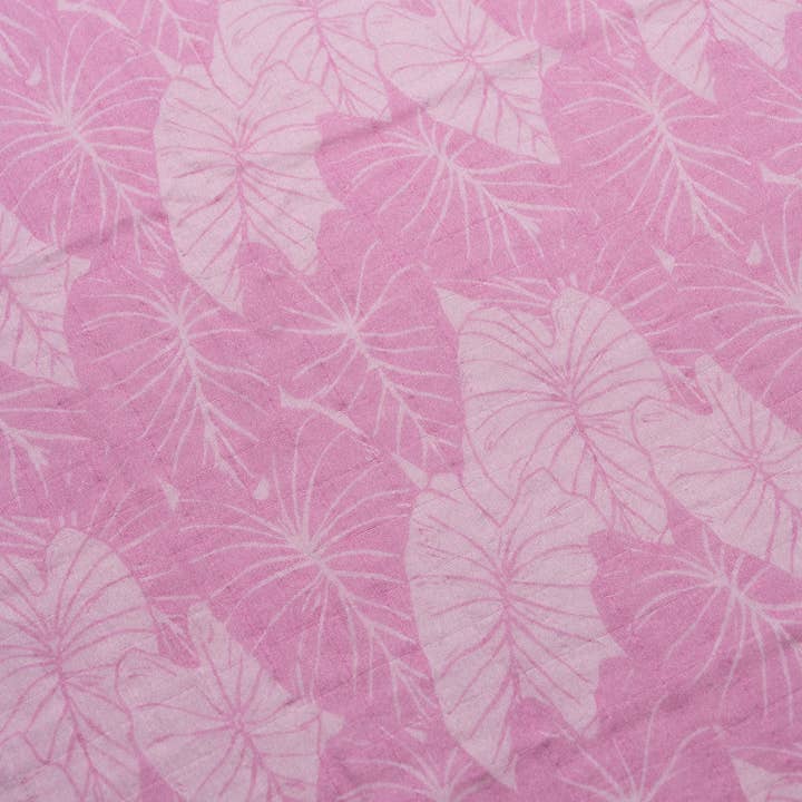 Pink Loʻi Kalo Bamboo Muslin Kapa Moe (Swaddle Blanket) for wholesale by The Keiki Dept
