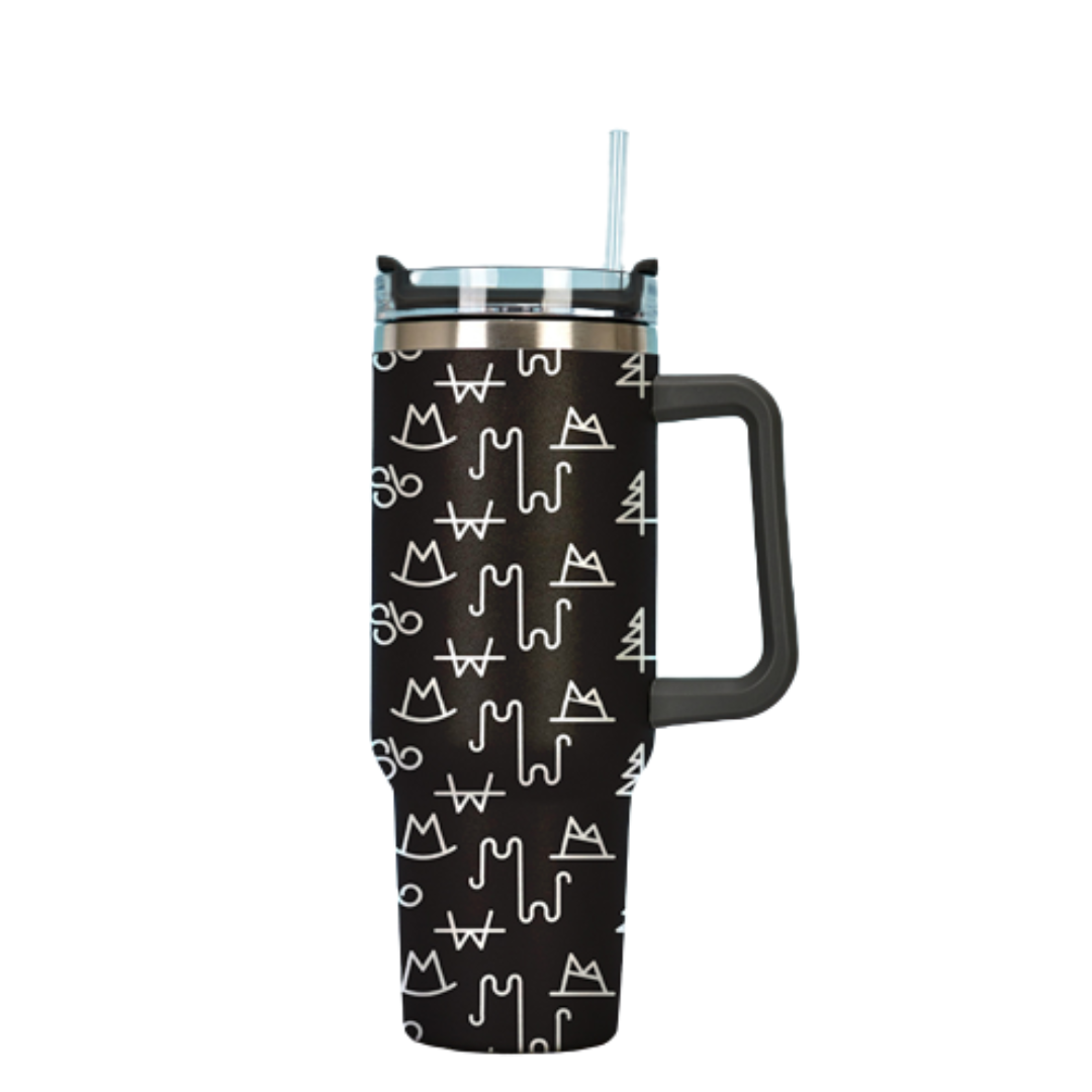 The Front Porch Label - Wholesale Insulated Mug/Tumbler - Black Brand Tumbler with Handle2