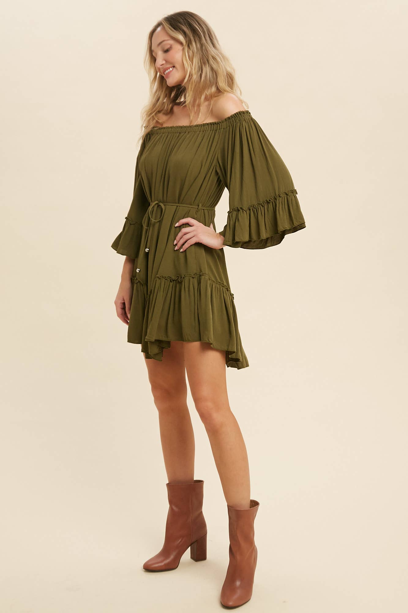 Bluivy - Wholesale Dress - Women's - RUFFLED SOLID BOHO DRESS28