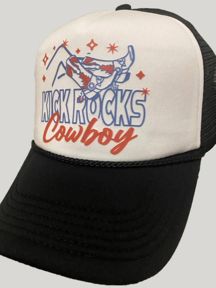 Kick Rocks Cowboy vintage Trucker Foam Hat for wholesale by Country Deep Apparel