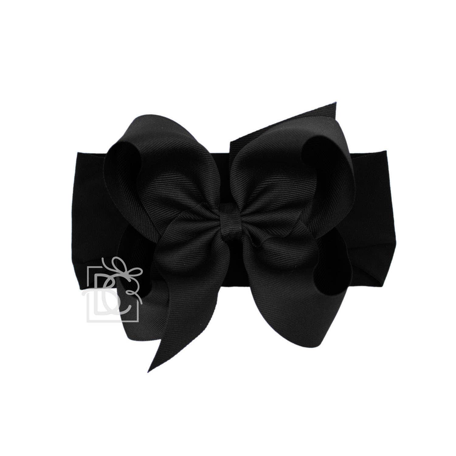 Beyond Creations, LLC - Wholesale Fashion Headband - Kids - WIDE PANTYHOSE HEADBAND W/CLASSIC GROSGRAIN BOW28