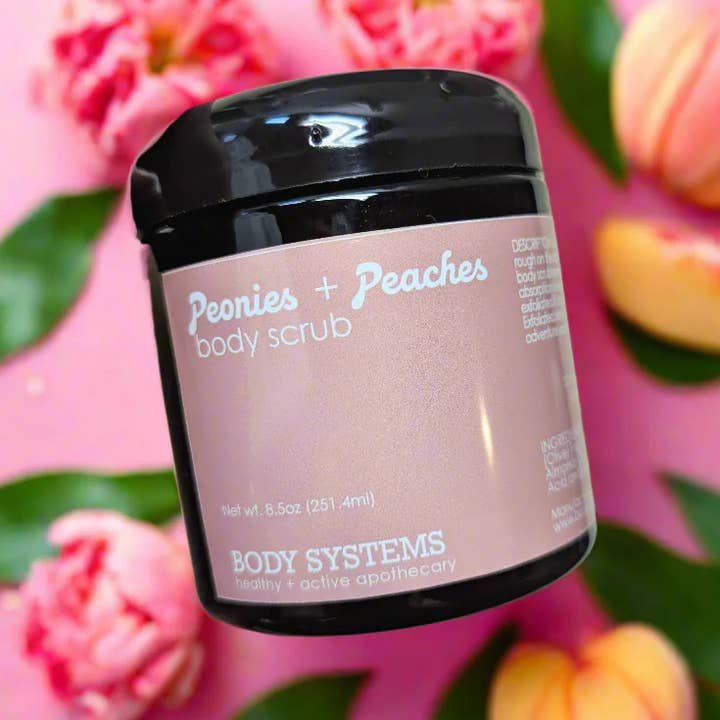 Peonies and Peaches Body Scrub for wholesale by Body systems