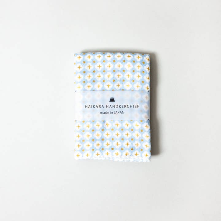 Morihata International Ltd. Co. - Wholesale Handkerchief – Unisex - Haikara Little Handkerchief - Cross, Blue