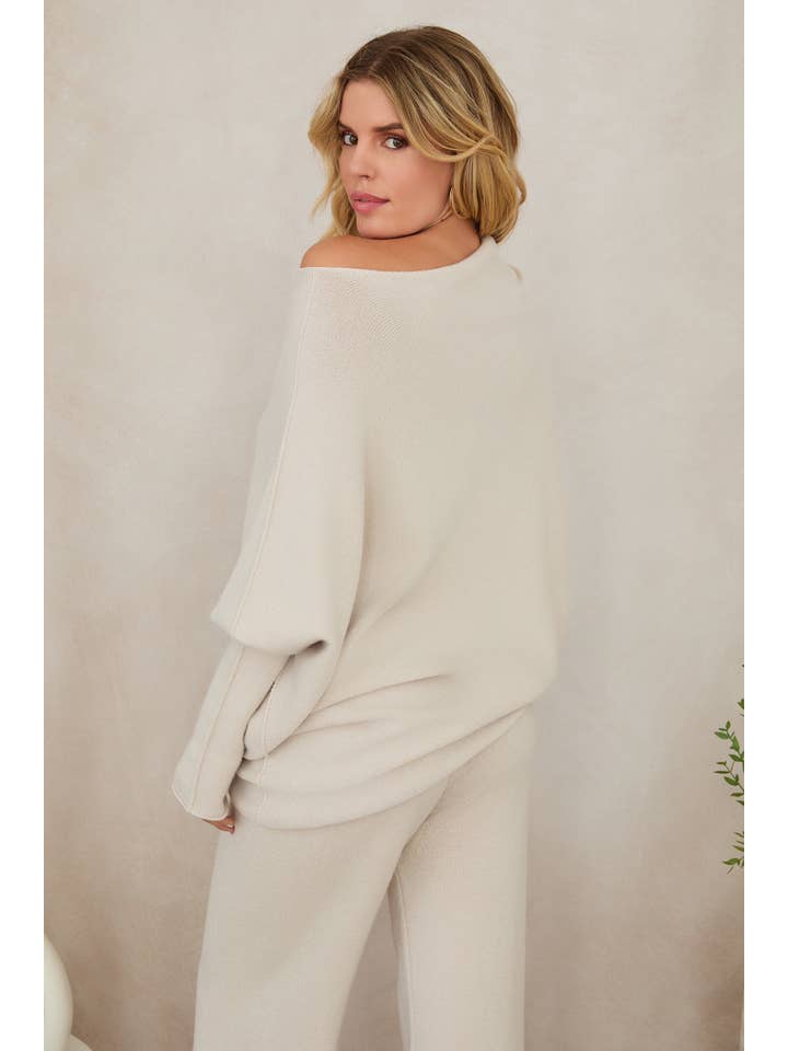 Beige Classique PULL ASYMÉTRIQUE (37709/330105-BEIGE CLASSIQUE) en vente sur Faire2