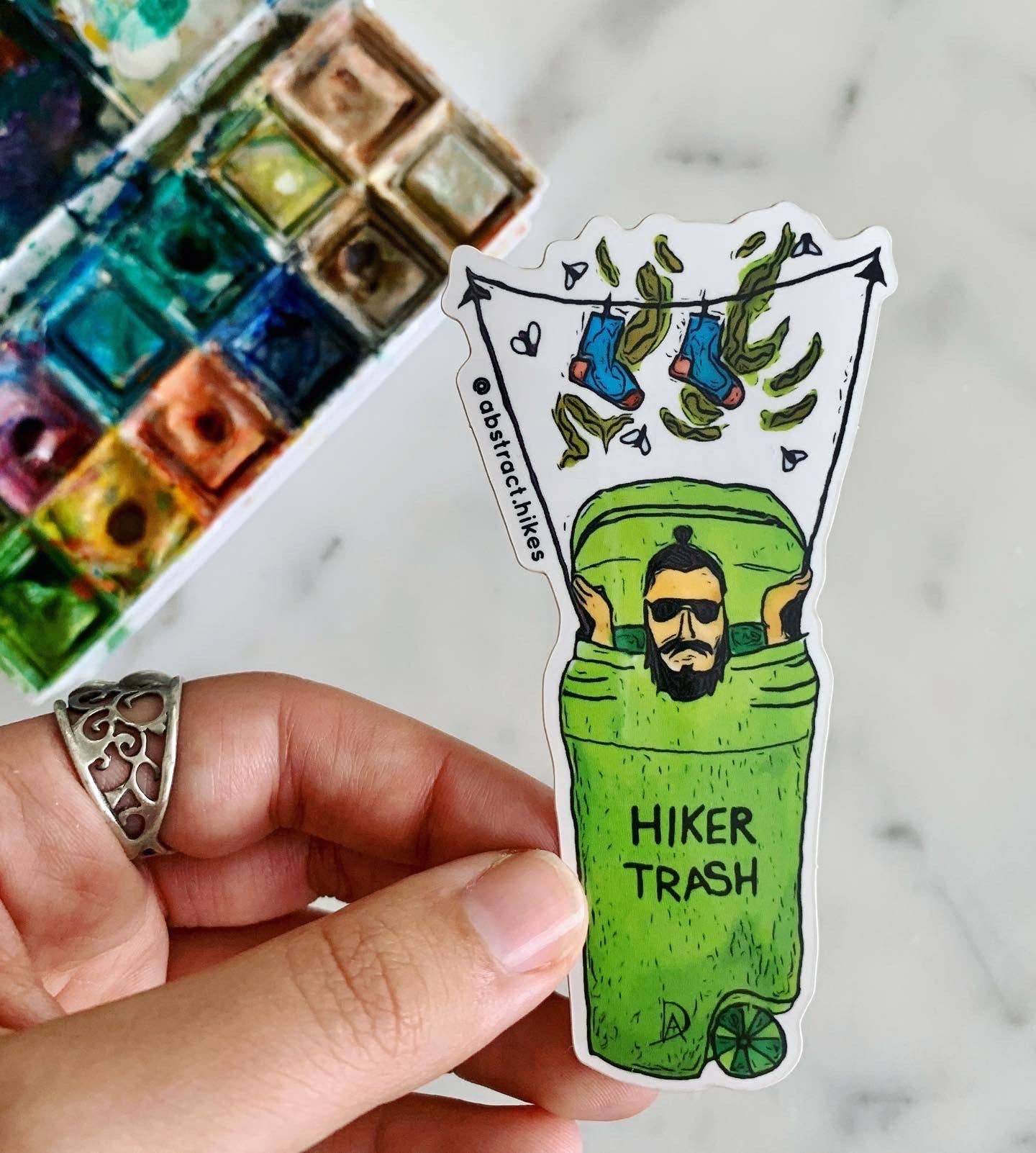 Abstract Hikes - Wholesale Sticker - Hiking Sticker: "Hiker Trash Man"5