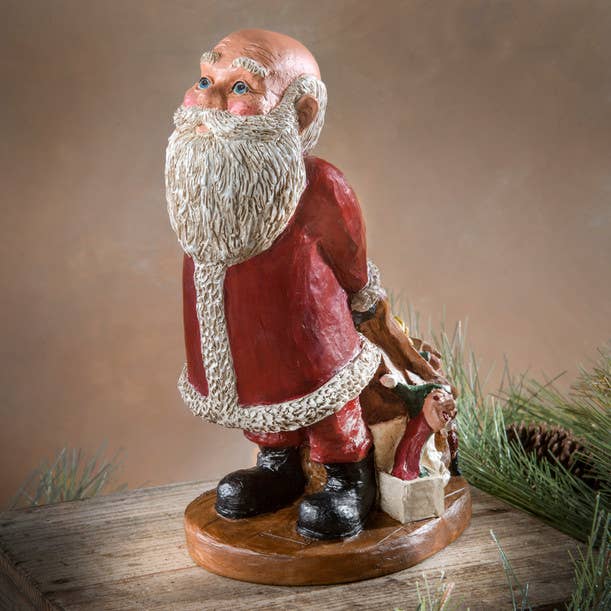 J Devlin Glass Art & Bert Anderson Collection - Wholesale Christmas Decoration - Bald Santa Figurine Christmas Bert Anderson MB 27