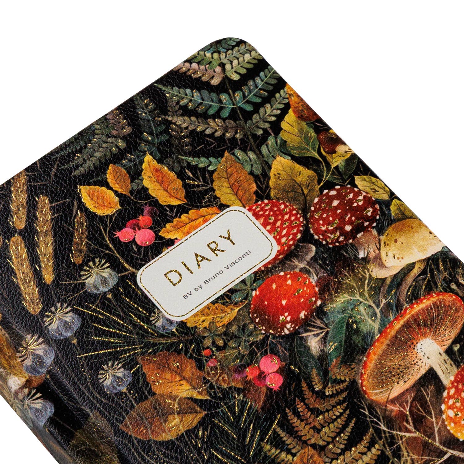 BV by Bruno Visconti - Wholesale Planner - A6 Vegan Leather Hardcover Daily Planner - Forest Mushrooms2