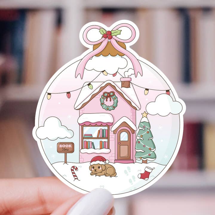 Holly Jolly Ornament Holiday Sticker for wholesale by Indie Heart Studio