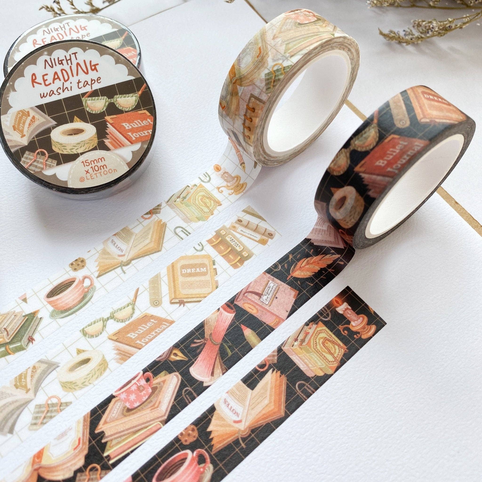 Lettoon – Großhandel Washi-Tape – Washi Tape – Tag- & Nachtlesen für Buchliebhaber10