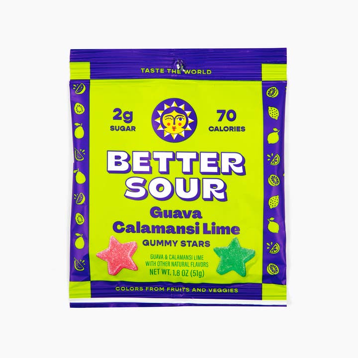 Better Sour - Wholesale Gummy - Better Sour | Guava Calamansi Lime Gummy Stars 1.8oz2