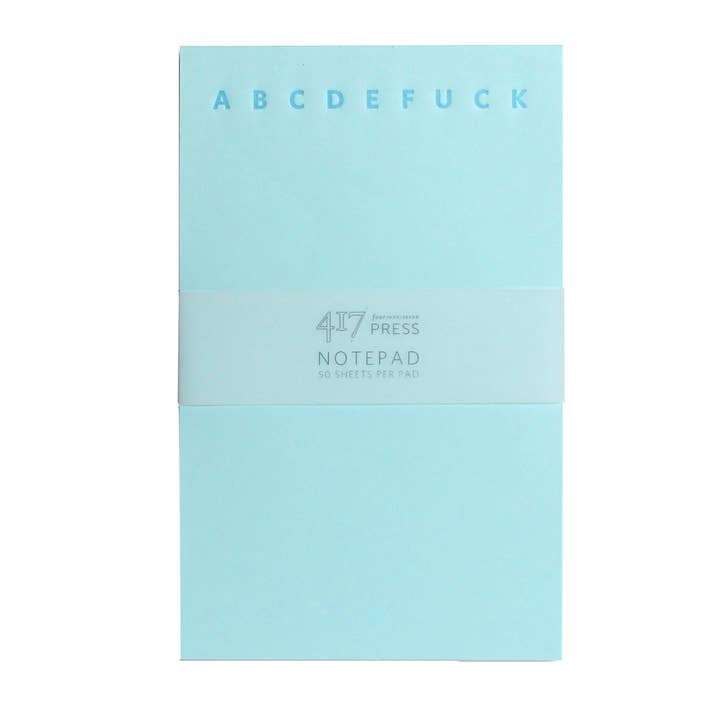 ABCD Letterpress Notepad for wholesale by 417 Press