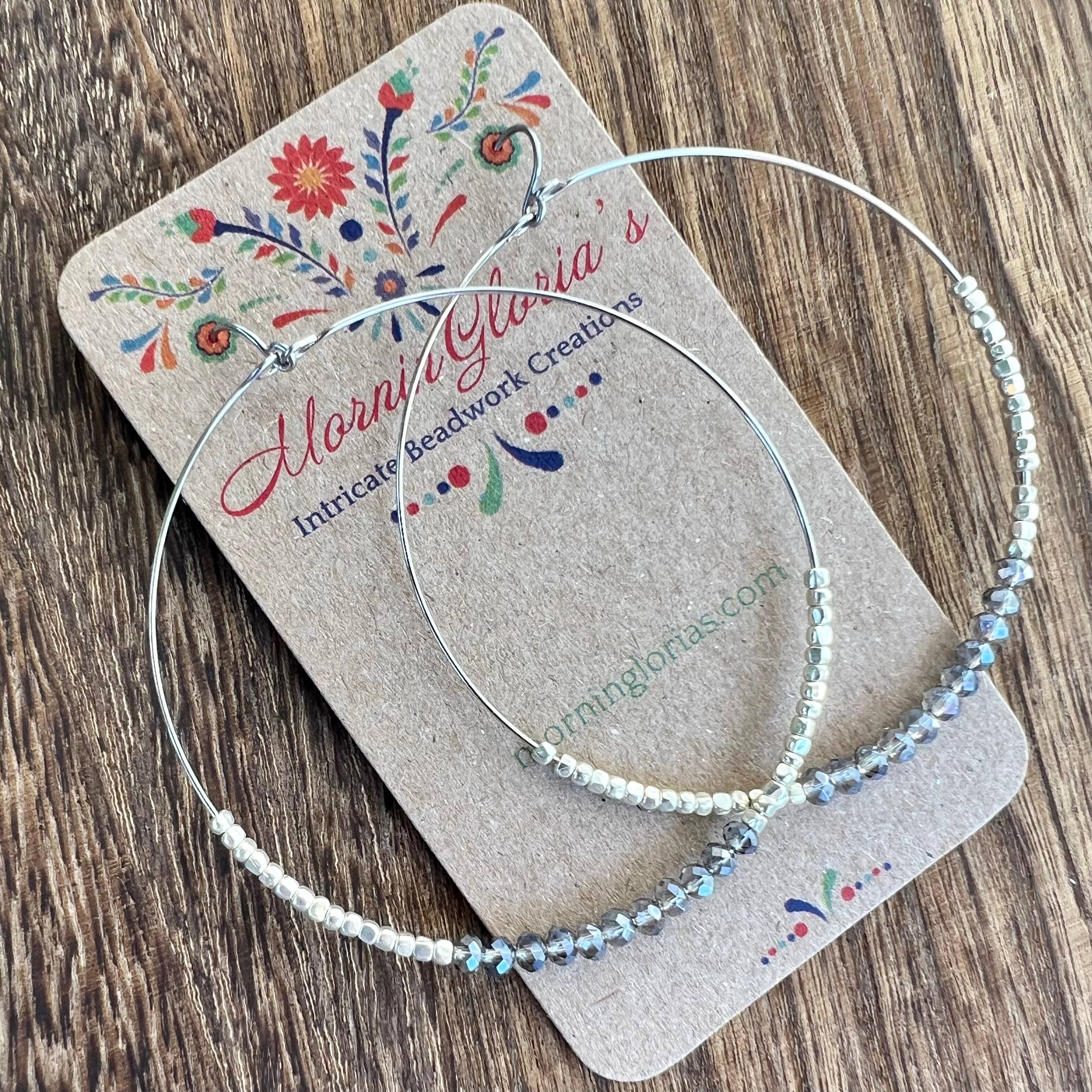 MorninGloria's - Wholesale Hoop Earrings - Crystal Beaded Hoop Earrings23