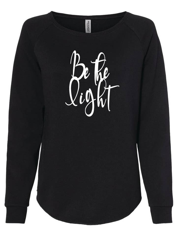 Chandail à col rond Be The Light pour femme pour la vente par Local Soul LLC