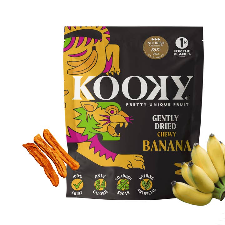 Skånsomt Tørrede Bananer | 12 Pakker | Seje | Ingen Tilsat Sukker for engroshandel hos Kooky - Pretty Unique Fruit