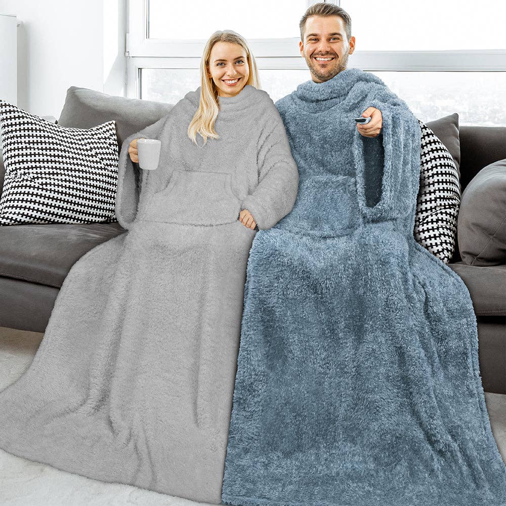 Pavilia - Wholesale Throw Blanket - Sherpa Fluffy Blanket with Sleeves24