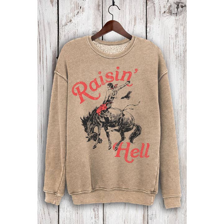 RAISIN HELL MINERAL SWEATSHIRTS for wholesale by HRTandLUV