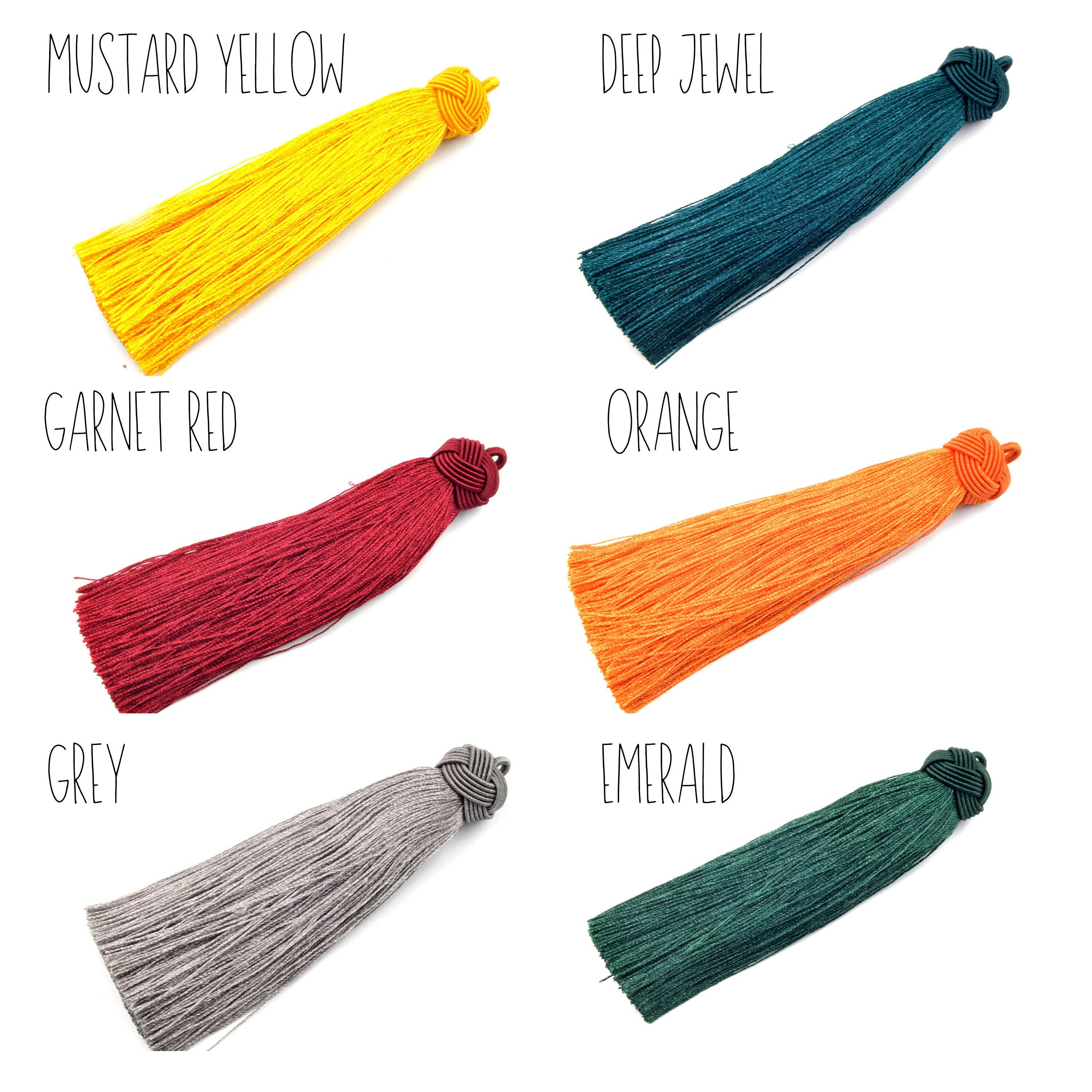 Only Beads - Wholesale Craft Supplies - Silk Tassels - 4 inch Knot Capped - Mala Bohemian Tassel2