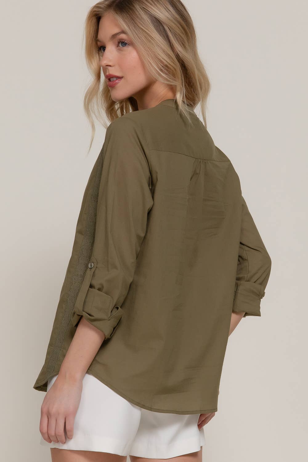 Active Basic | Active USA - Venta al por mayor Blusa - Mujer - Blusa tejida con panel de encaje y manga larga2