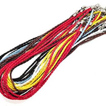 Mandala Crafts - Wholesale Craft supplies - Mandala Crafts Braided Leather Necklace Cord with Clasp Bulk 60 PCs - Necklace String for Jewelry Making Supplies 18 in Leather String Cord Necklace Cords for Pendants Bracelet2