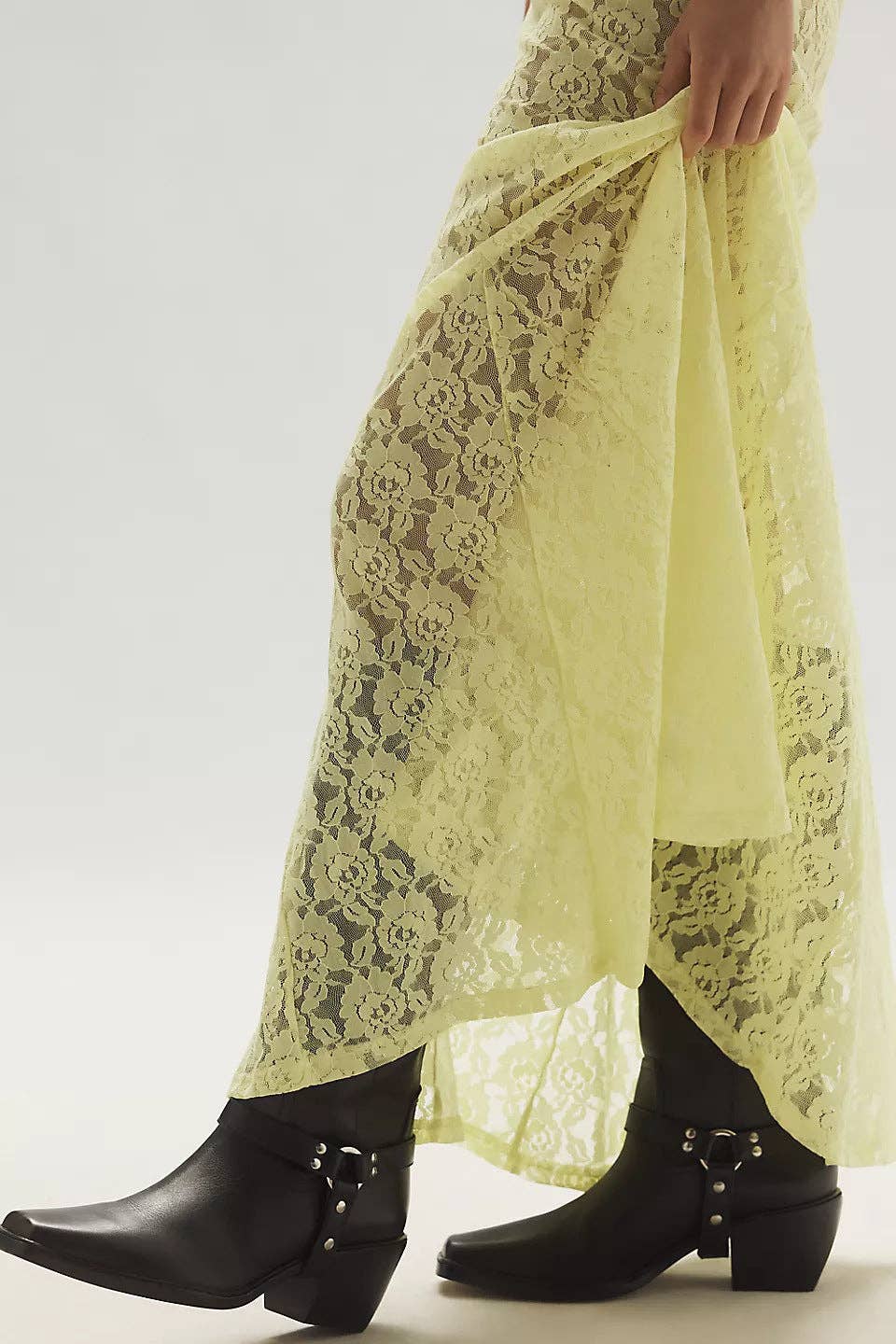 Dipped Shop - Vendita all'ingrosso Gonna - Donna - Gonne Irregolari in Pizzo Jacquard Svuotato DP25C4692