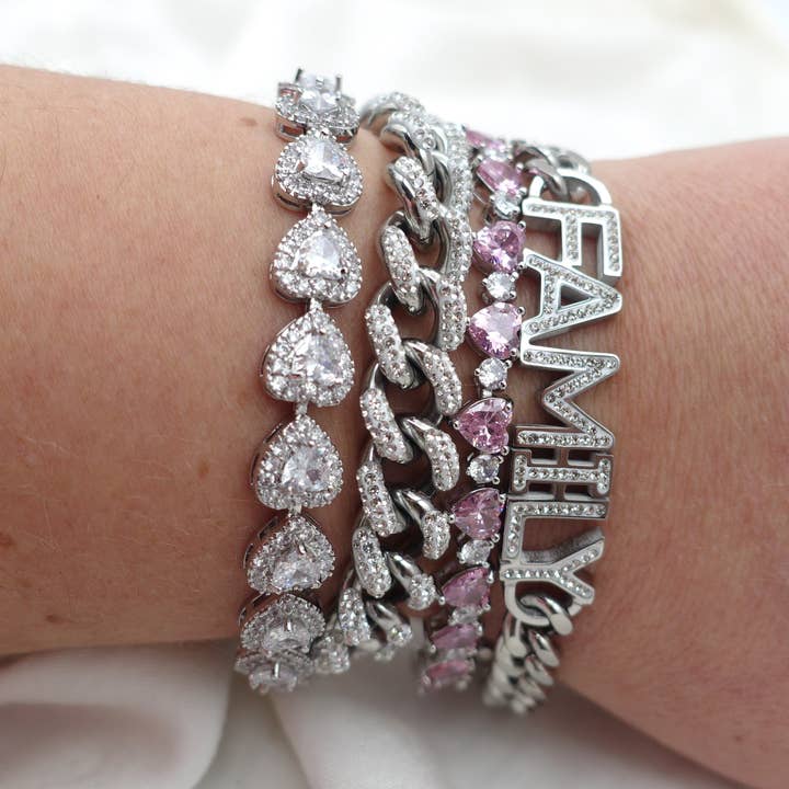 SCARLETT – Edelstahl-Cuban-Chain-Armband mit Zirkonia für den Großhandel von Daemon srls