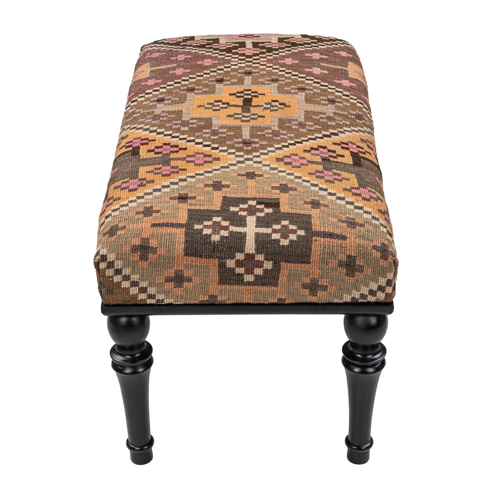 Rugtolia - Wholesale Bench - Vintage Kilim Upholstered Bedroom - Entryway Wooden Bench3