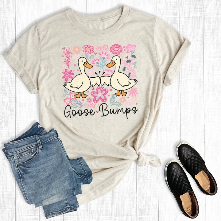 Funny Floral Goose Bumps Graphic Tee for wholesale by The Way Down South